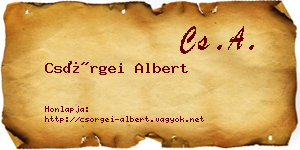 Csörgei Albert névjegykártya