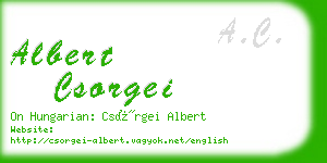 albert csorgei business card